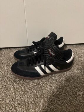 Adidas Samba IH6000 Mens Black Suede Leather Indoor Soccer Sneakers Size 8.5
